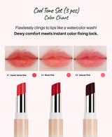 Water Jelly Tint Lipstick 3pcs Set - Cool Tone