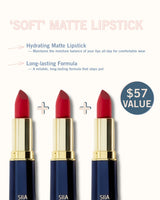 3-Pc. Matte Lip Trio Set M145 Flaming Red
