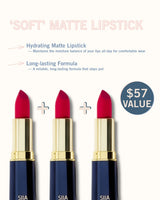 3-Pc. Matte Lip Trio Set M555 Crimson Rose