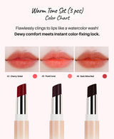 Water Jelly Tint Lipstick 3pcs Set - Warm Tone
