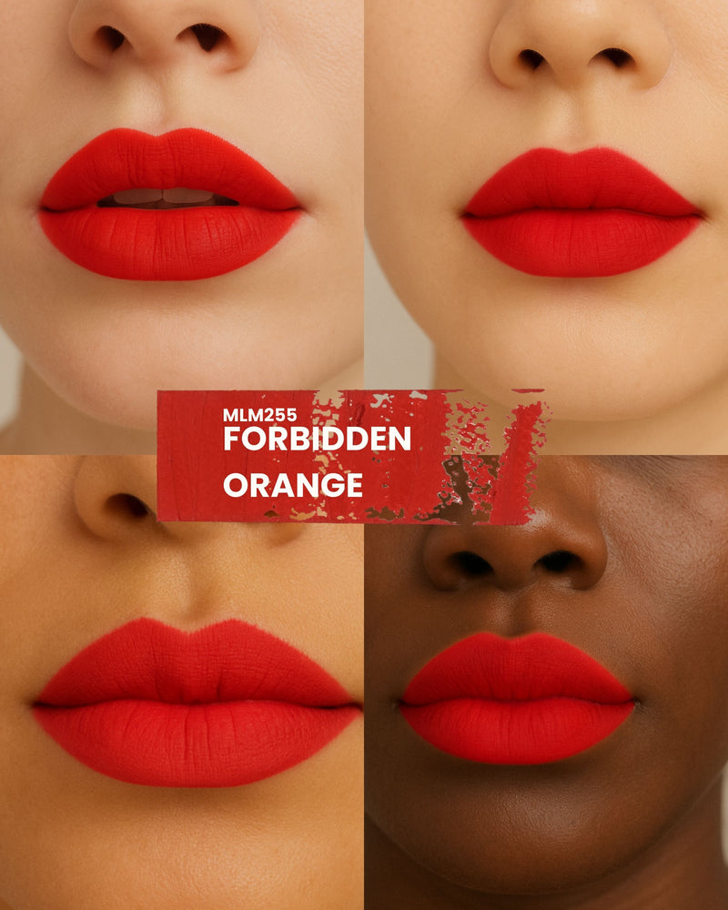 Change Agent Matte Lipstick M 255 FORBIDDEN ORANGE - Siia Cosmetics