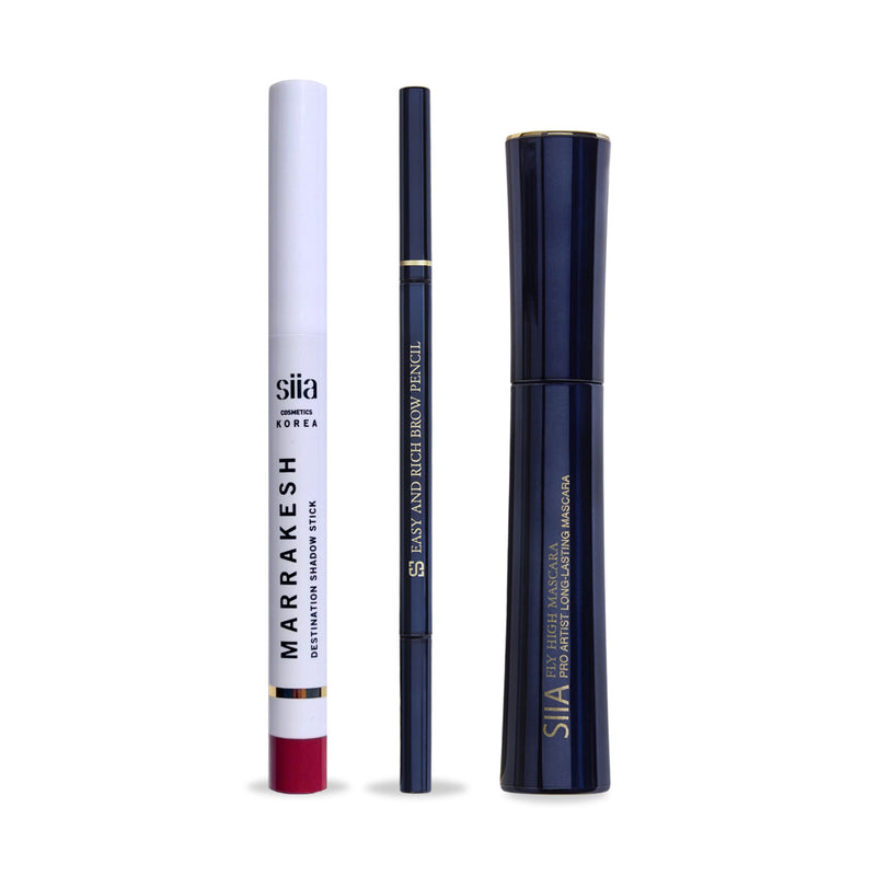 The Ultimate Eye Trio: Mascara, Brow Pencil, & Eye Shadow Stick - Siia Cosmetics