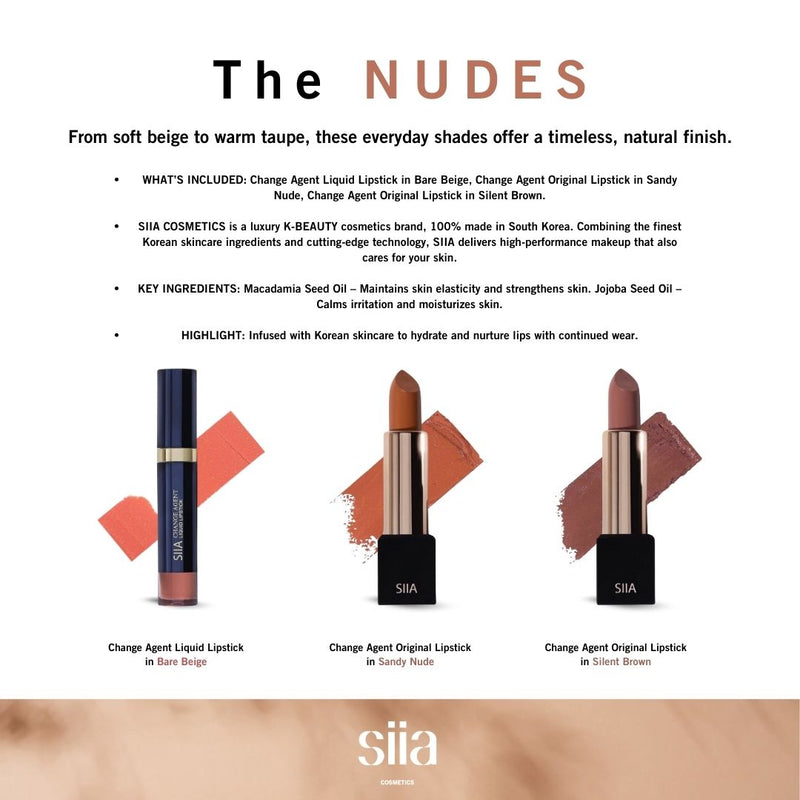 3-Pc. The Nudes Set - Siia Cosmetics