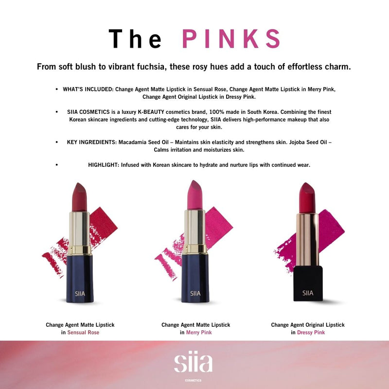 3-Pc. The Pinks Set - Siia Cosmetics