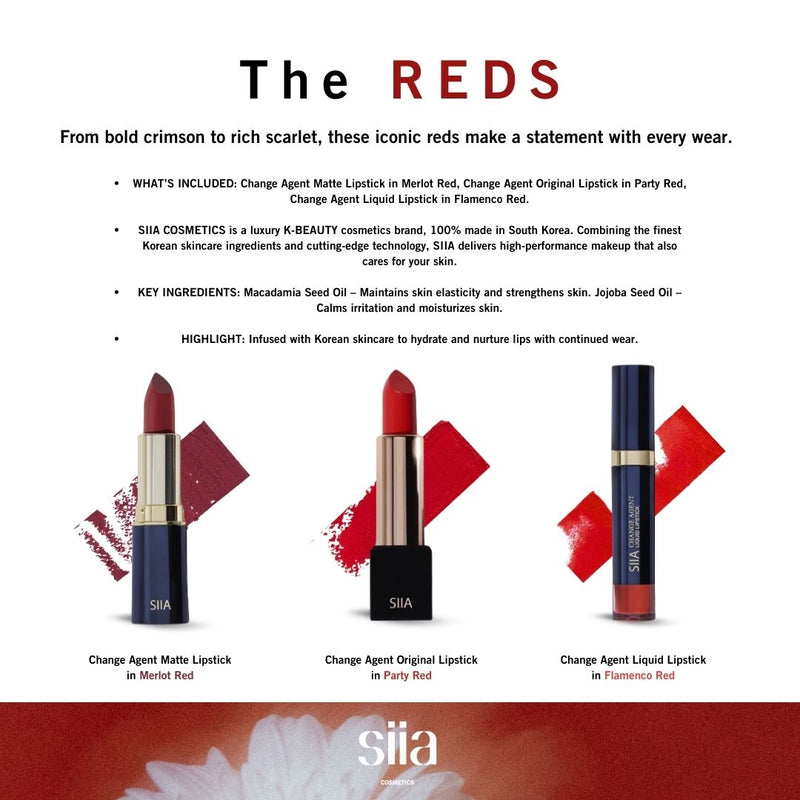 3-Pc. The Reds Set - Siia Cosmetics